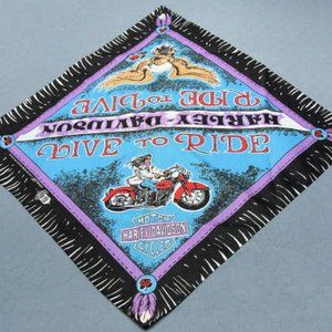 H-D GIRL BIKER BANDANA, GIRL RIDING  HARLEY,  “NEW” VINTAGE , 21” OFFICIAL H-D